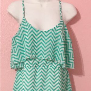 Striped white and green dress